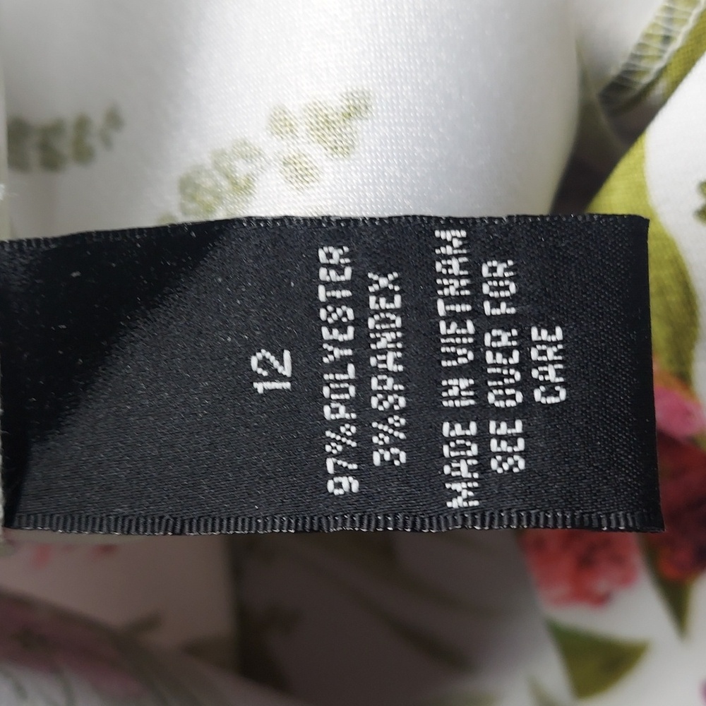 ALYX Pink White Blue Floral Flowers Sleeveless Polyester/Spandex Dress size 12 - Picture 5 of 5